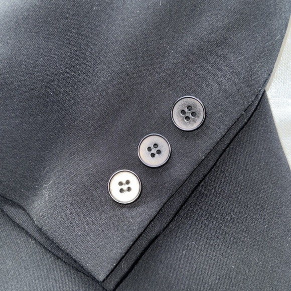 Kasper Petite Black 2pc Career Skirt Suit Skirt & Blazer Jacket Stretch Crepe 8P - Picture 9 of 16